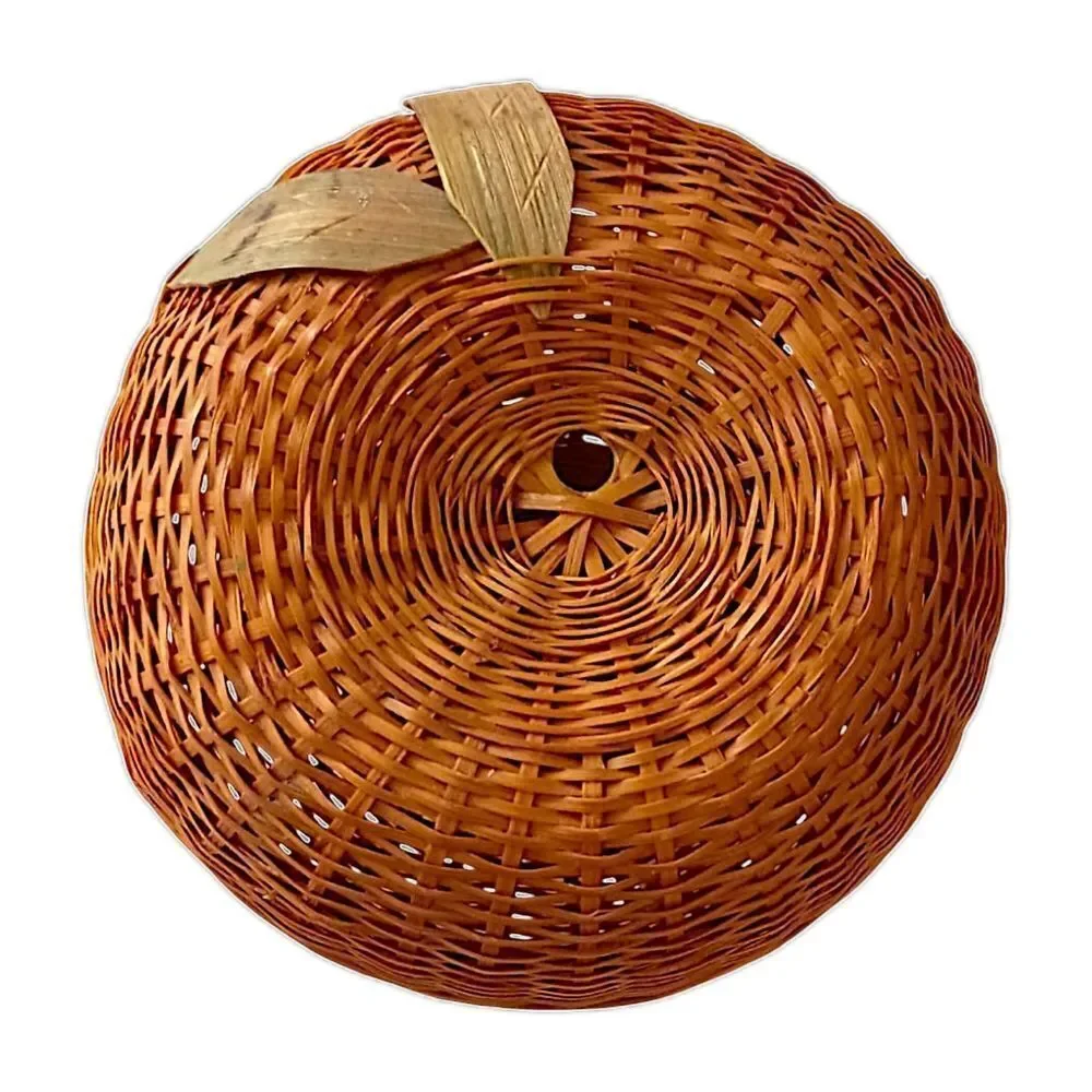 Wicker Apple Basket Trinket Box Vintage Woven Natural Fruit‎ Cottage Farmhouse